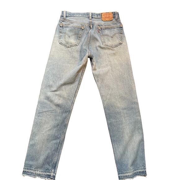 Vintage men’s 501 button fly Levi’s high rise straight leg unisex 34x32 - Picture 5 of 14